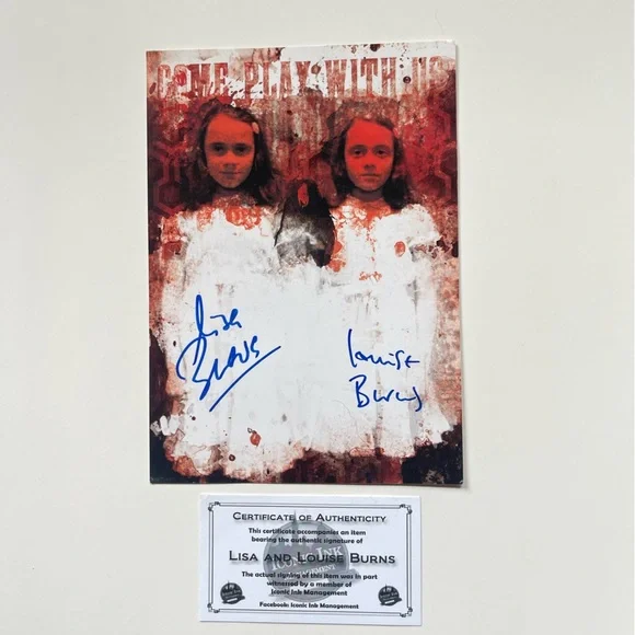 Lisa & Louise Burns Autographed Picture w/ COA Grady Twins The Shining - Picture 1 of 2
